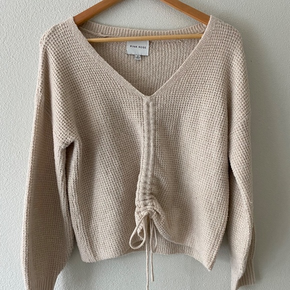 Drawstring Pullover Sweater - Picture 3 of 5